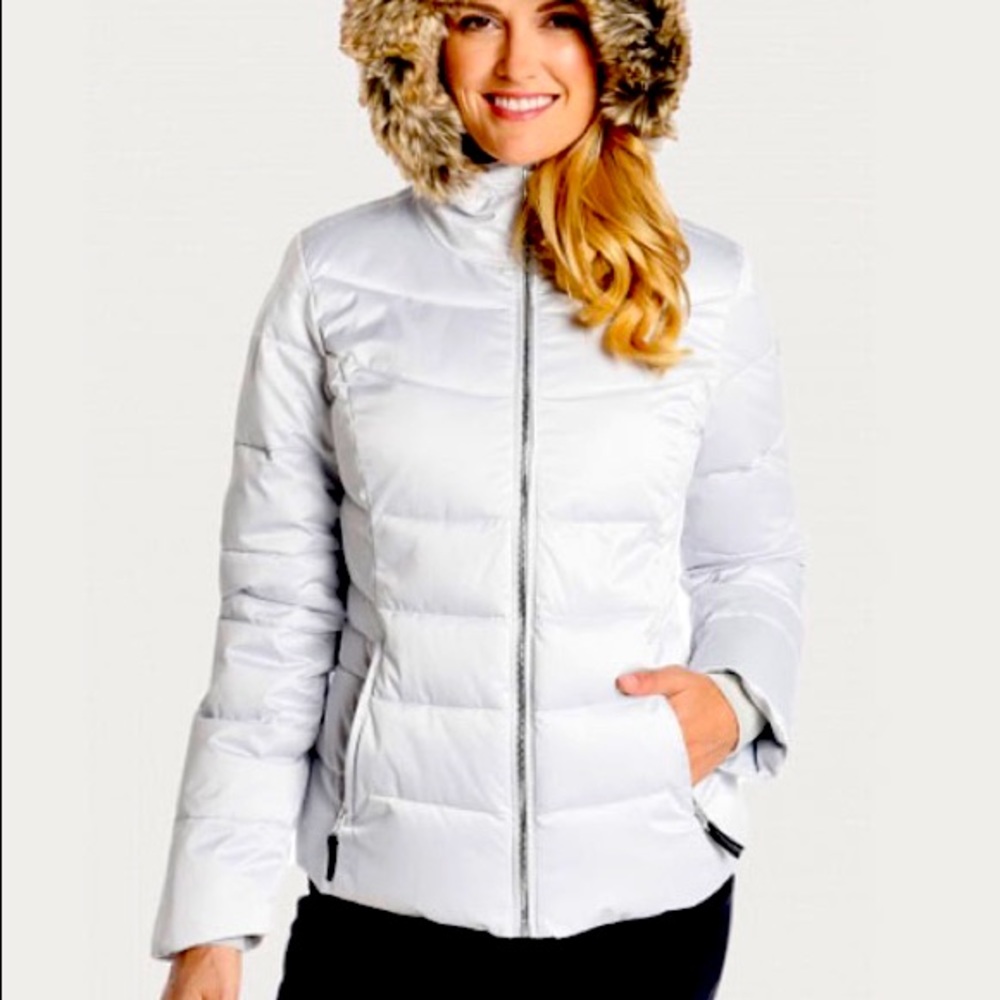 Obermeyer Bombshell white puffer jacket sz 2